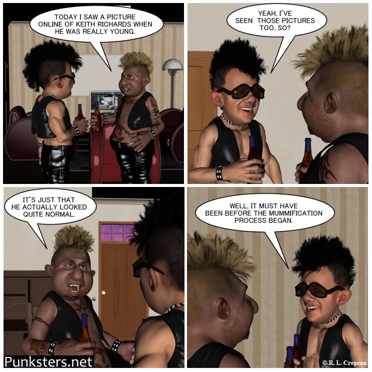Punksters.net punk rock comic strip # 115 keith richards joke
