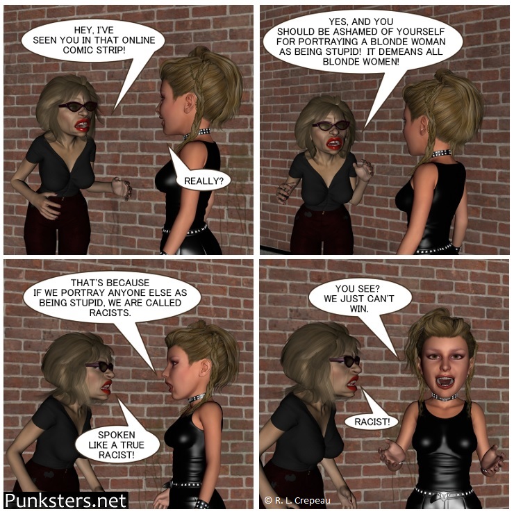 Punksters.net punk rock comic strip # 350 dumb blonde  comic strip