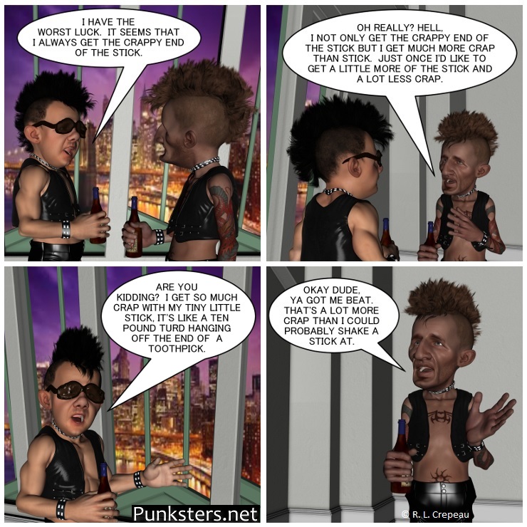 Punksters.net punk rock comic strip # 357 crappy end of stick comic strip