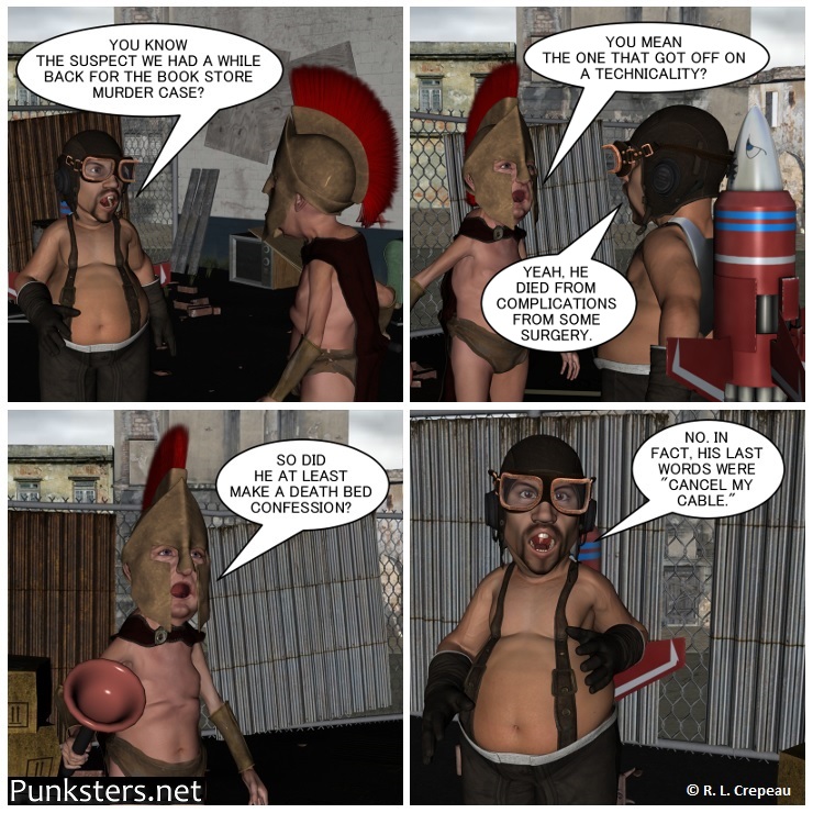 Punksters.net punk rock comic strip # 379 death bed confession comic strip