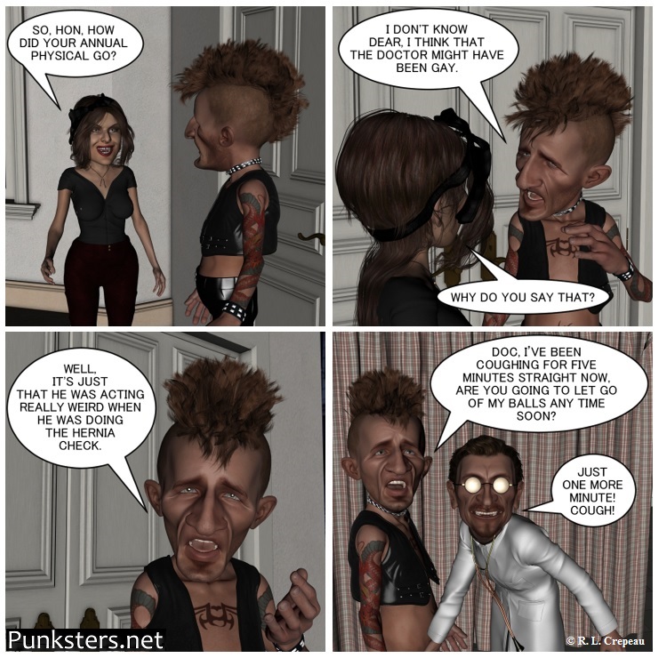 Punksters.net punk rock comic strip # 116 annual physical joke