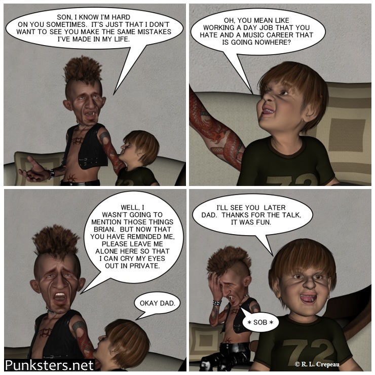 Punksters.net punk rock comic strip # 139 dashed dreams  joke