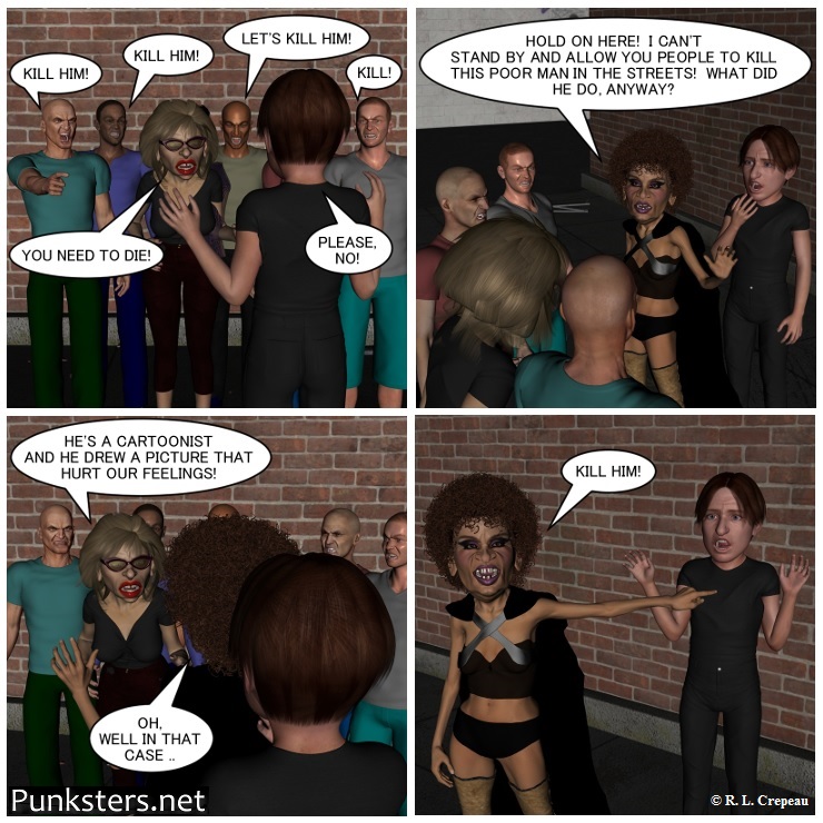 Punksters.net punk rock comic strip # 154 HURT FEELINGS  joke