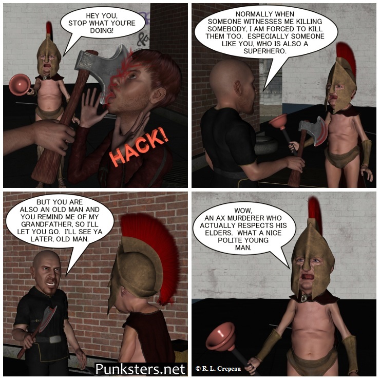 Punksters.net punk rock comic strip # 168 nice young ax murderer joke