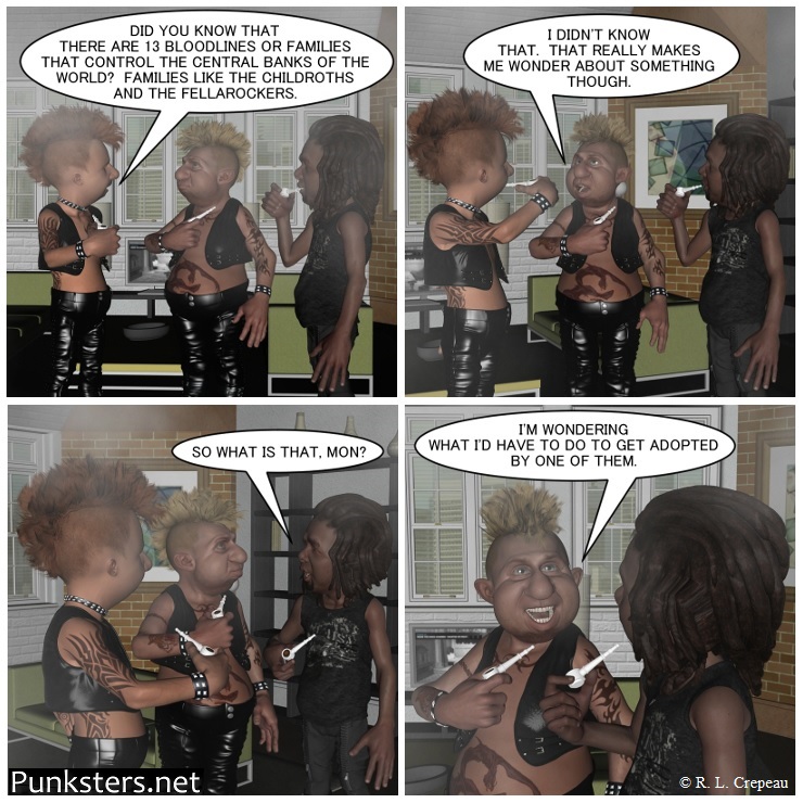 Punksters.net punk rock comic strip # 196 13 bloodlines  joke