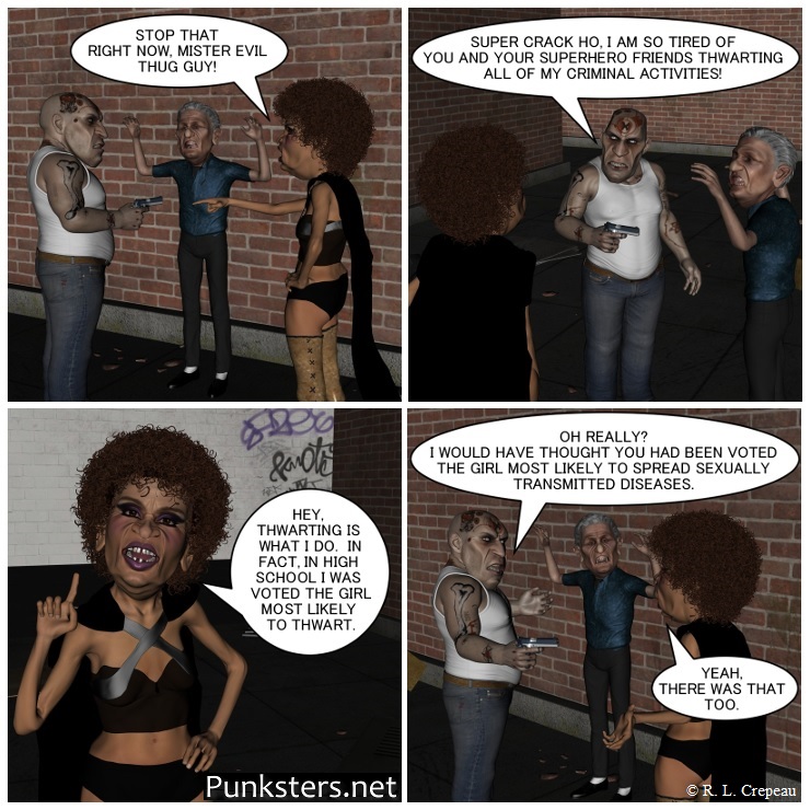 Punksters.net punk rock comic strip # 202 thwart joke