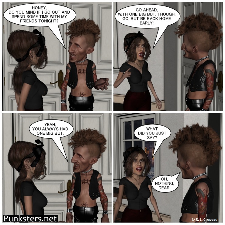 Punksters.net punk rock comic strip # 314 one big but comic strip