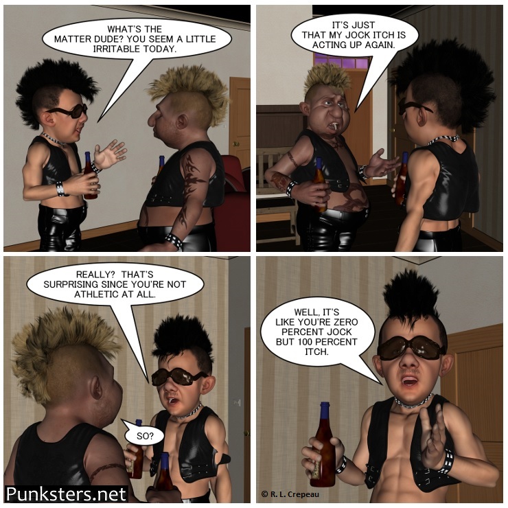 Punksters.net punk rock comic strip # 336 jock itch comic strip