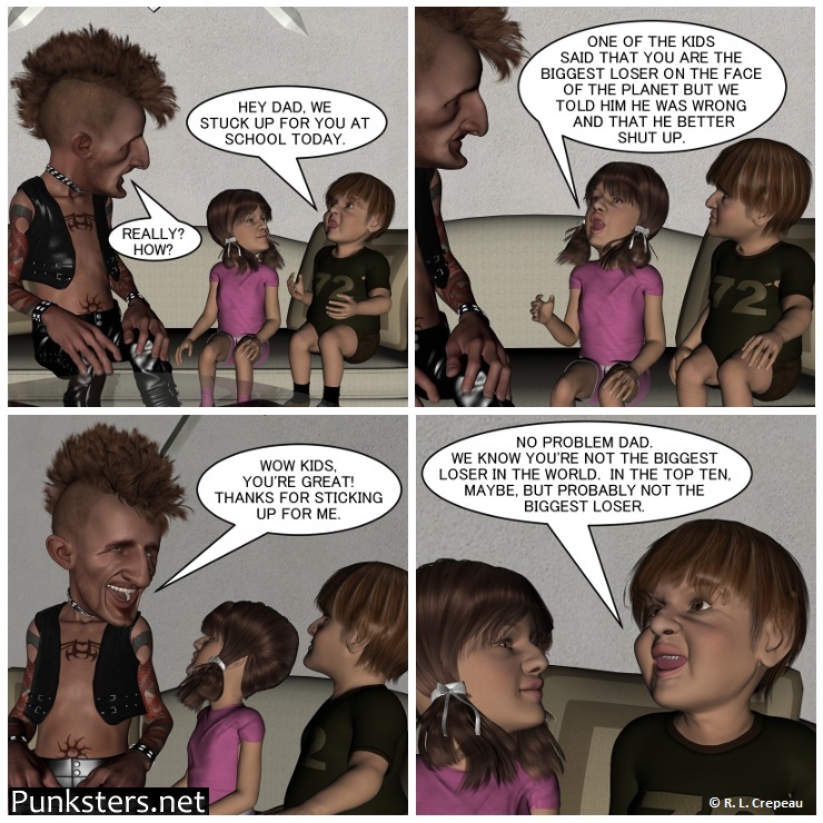 Punksters.net punk rock comic strip # 340 world's biggest loser comic strip